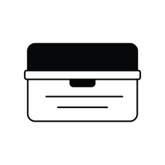 lunch box icon with white background vector stock illustration