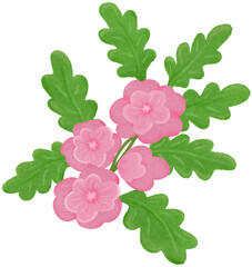 Bouquet of leaves and flowers