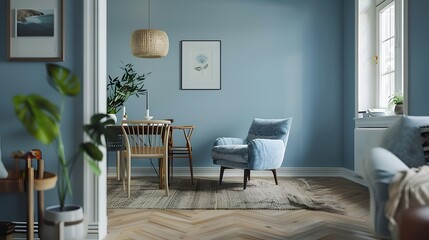 Cozy and Inviting Scandinavian-Inspired Living Room with Warm Neutral Tones and Natural Elements