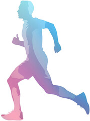 Fototapeta premium 다양한 포즈 실루엣 조깅하는 사람 N006