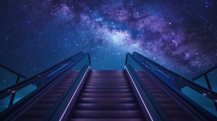 Fototapeta premium escalator in the night