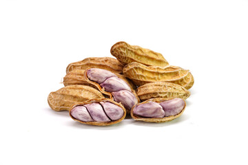 peanuts on white background