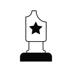 trophy icon with white background vector stock illustration
