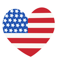 american flag heart