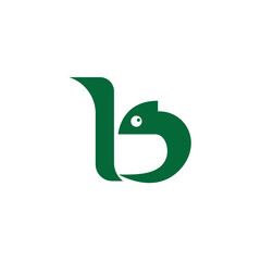 letter B and iguanas logo combination