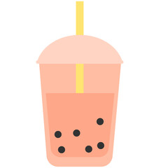 illustration of a glass of milk tea
