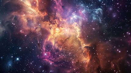 Fototapeta premium Star field and nebula in outer space