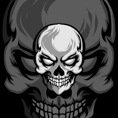Skull head vector design illustration