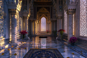 Obraz premium beautiful mihrab AI generative