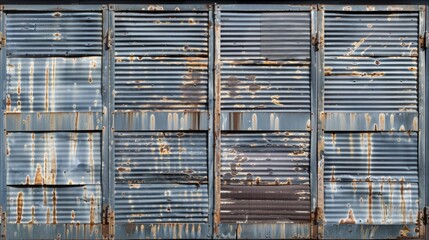 Wide pattern of corrugated metal shutters