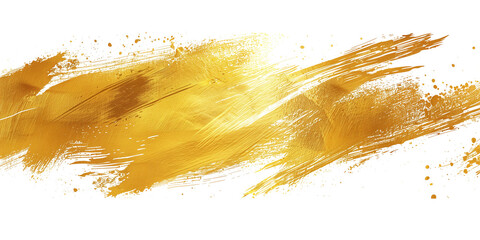 Gold brush strokes, PNG, transparent background. Ai generated Images