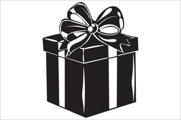 Gift box icon.  Gift box silhouette Vector illustration. Gift boxes silhouette.