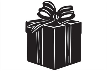 Gift box icon.  Gift box silhouette Vector illustration. Gift boxes silhouette.