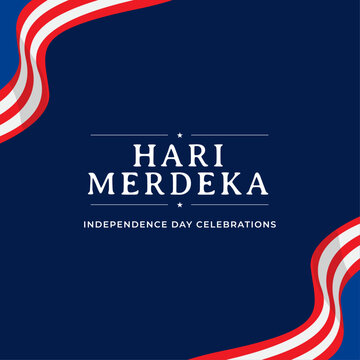Hari merdeka  malaysia independence day celebration graphics template