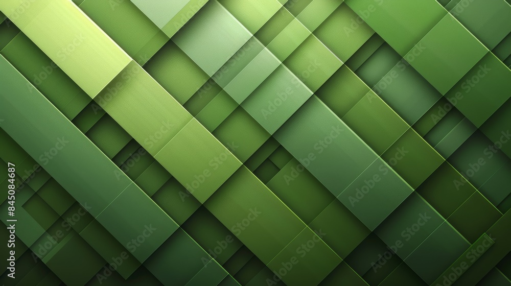 Poster a green abstract geometric pattern with layered rectangles, creating a modern, stylish, and textured