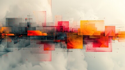 Graphic Fragmented Shape Geometry Overlay Intersect Background Design