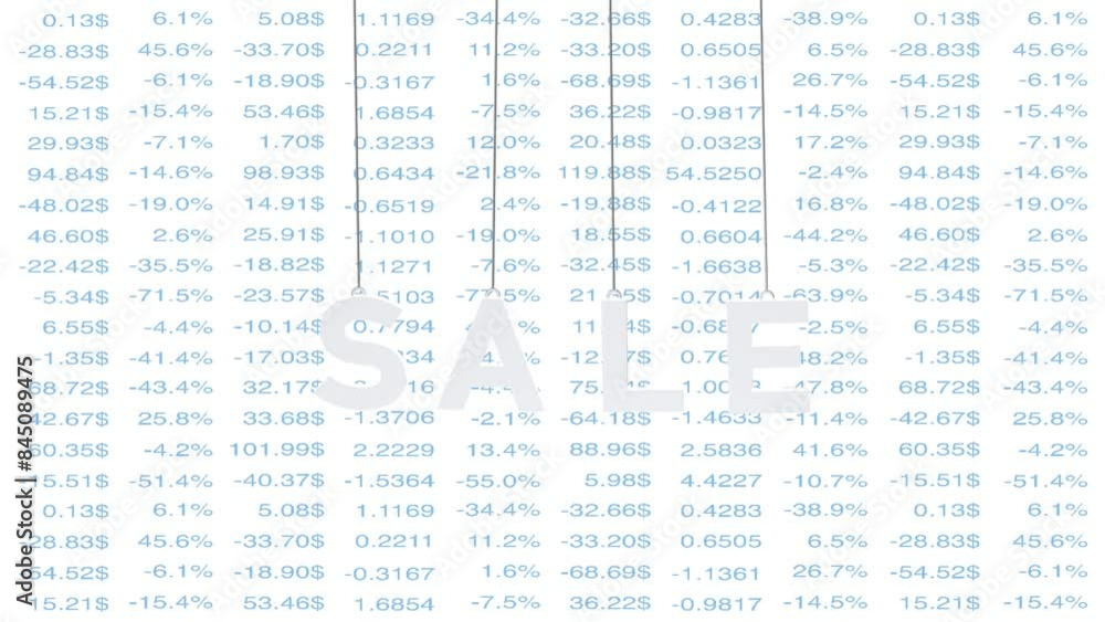 Aufkleber swinging sale word loop animation on white background with business data animation.