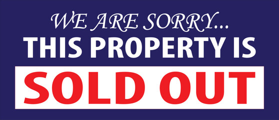 This property is sold out sign vector.eps