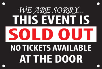 We are sorry this event is sold out notice vector.eps