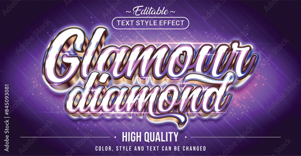 Poster Editable text style effect - Glamour Diamond text style theme.
