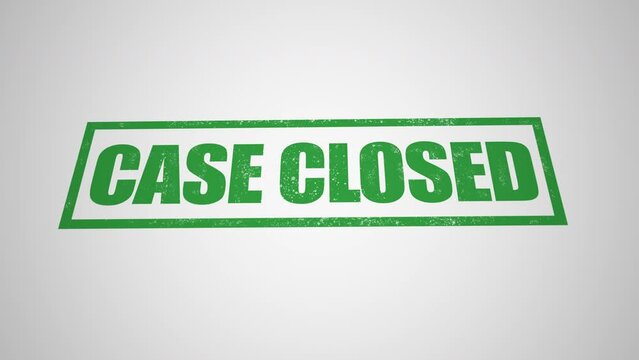 Green stamp case closed business imprint animation white background