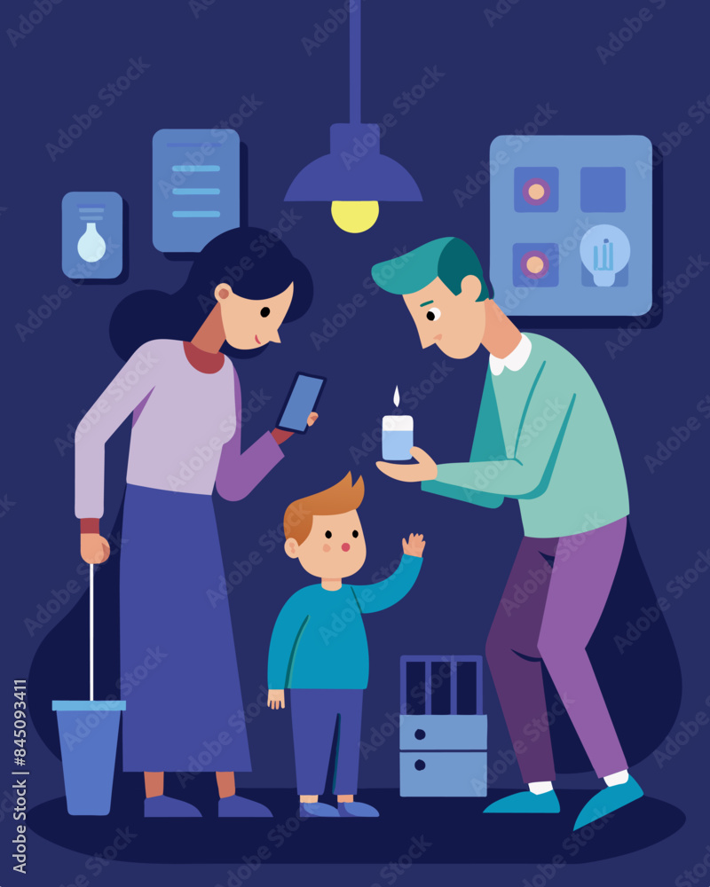 Poster the parents make a conscious effort to turn off lights and electronics when not in use in order to r