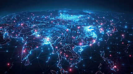 Digital Connectivity of Southeast Asia: A Map of China's Network and Data Transfer Infrastructure, Facilitating Cyber Technology, Business, Information Exchange, and Telecommunication
