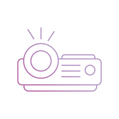 projector icon with white background vector stock illustration