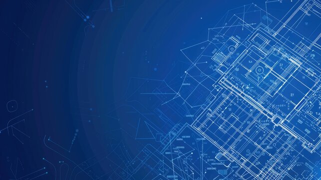 background Construction blueprint landing image, blank space for text.