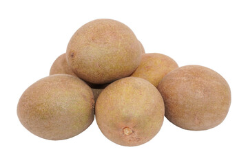 a group of sapodilla fruit isolated transparent