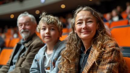 Fototapeta premium Parents and children attending a school play.