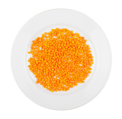Red lentils on a plate