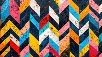Geometric Tribal Background with Chevron