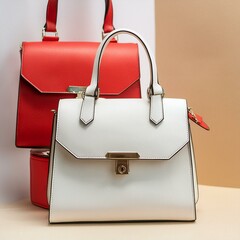 red and white bag isolated on white background