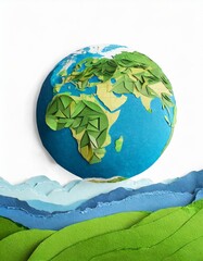 green planet earth with grass