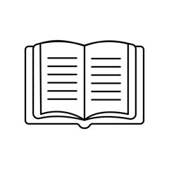 open book icon with white background vector stock illustration