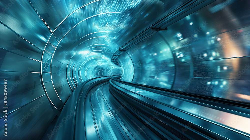 Poster futuristic data center interior with glowing server racks and illuminated corridor: high-tech cloud 
