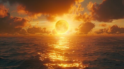 Image of the Sun Descending into the Ocean