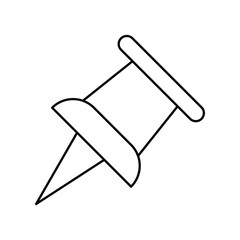 push pin icon with white background vector stock illustration