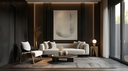 Modern Living Room Interior with Furniture 