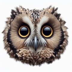 Obraz premium Great horned owl with piercing yellow eyes, a sharp beak, and brown feathers