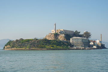 All view of Alcatraz Prison Island, San Francisco, California