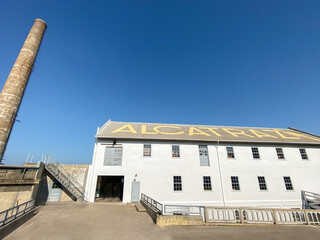 Sunny day in Alcatraz Prison, San Francisco, California