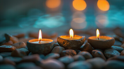 Candlelight Meditation with Smooth Stones