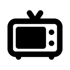 Television tv analogue black glyph icon 