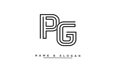 GP, PG, G, P Abstract Letters Logo Monogram