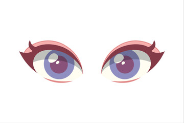 Comic Eyes Flat Sticker Design