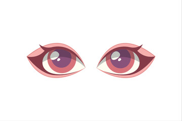 Comic Eyes Flat Sticker Design