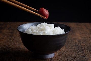 梅干しとご飯　Japanese food