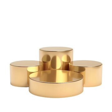 recommend clip art: Set of Round Gold Podiums Isolated on Clear Background